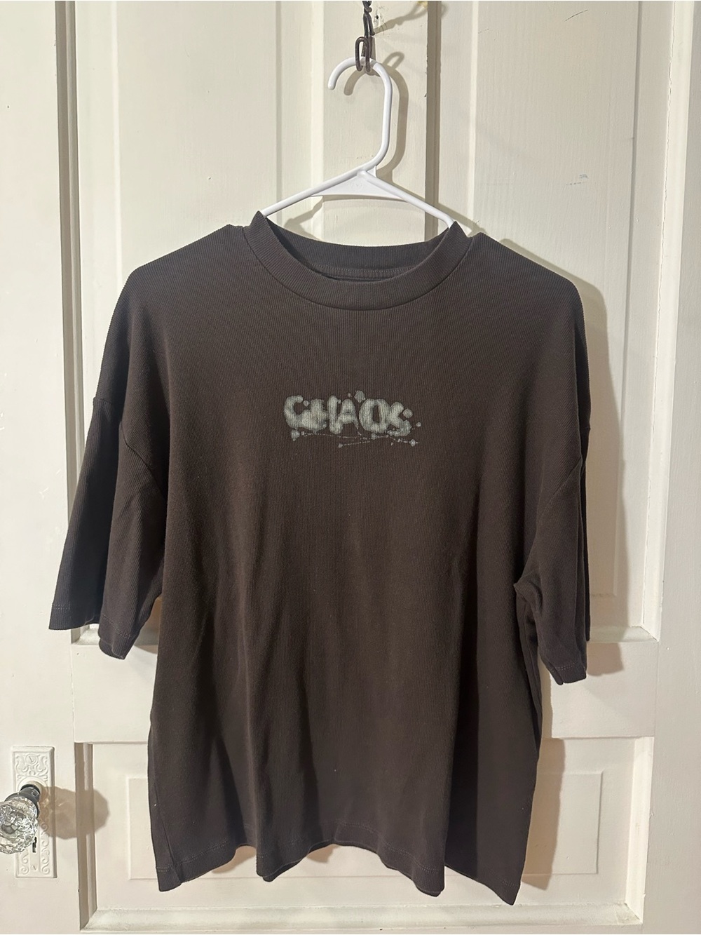 ASOS Black Short-Sleeve Crewneck T-Shirt with Faded Gray Logo